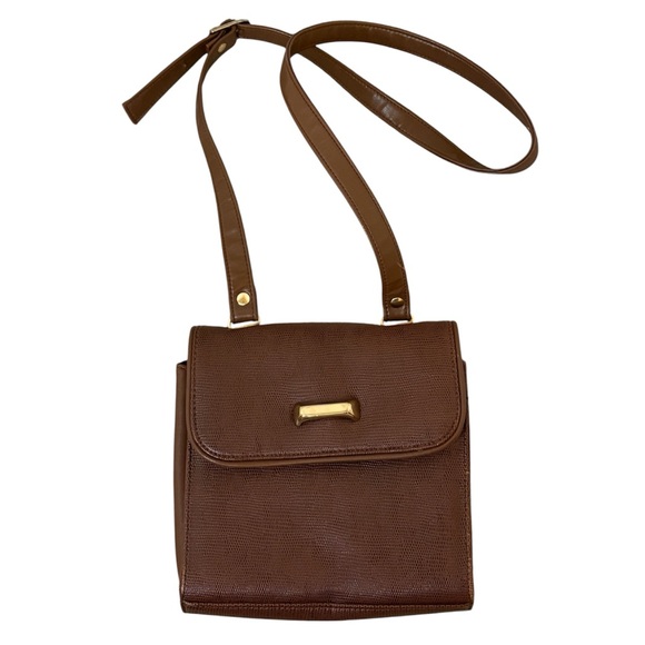 Field Manor Handbags - Vtg Field Manor Brown Small Crossbody Bag Casual Textured Minimalist